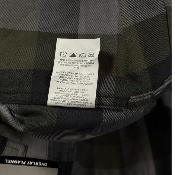 NWT Wrangler ATG Flannel Button-Up Shirt Green & Navy Plaid Size Large – Outdoor - Picture 7 of 7